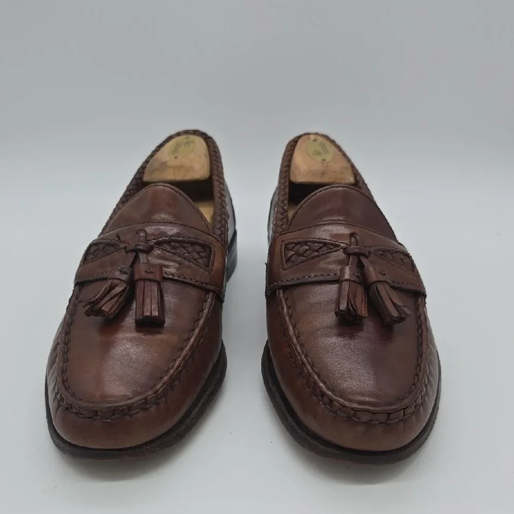 Allen Edmonds Chestnut Braided Tassel Leather Loafers